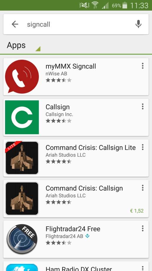 Installeer Signcall 1. Open de Google Play Store. 2.