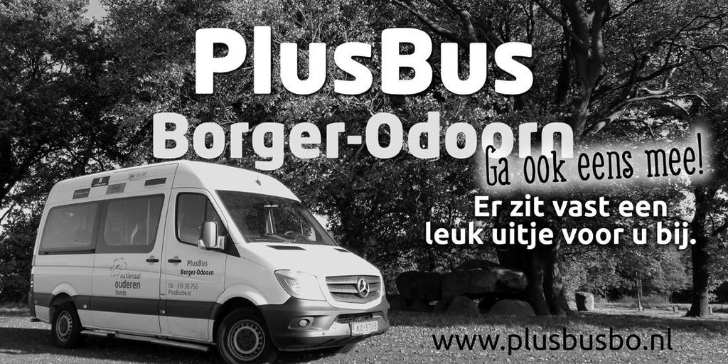 Borger, 21 augustus 2017 Geachte heer, mevrouw, Hierbij doe ik u het programma van de PlusBus Borger-Odoorn voor de maanden september en oktober 2017 toekomen.