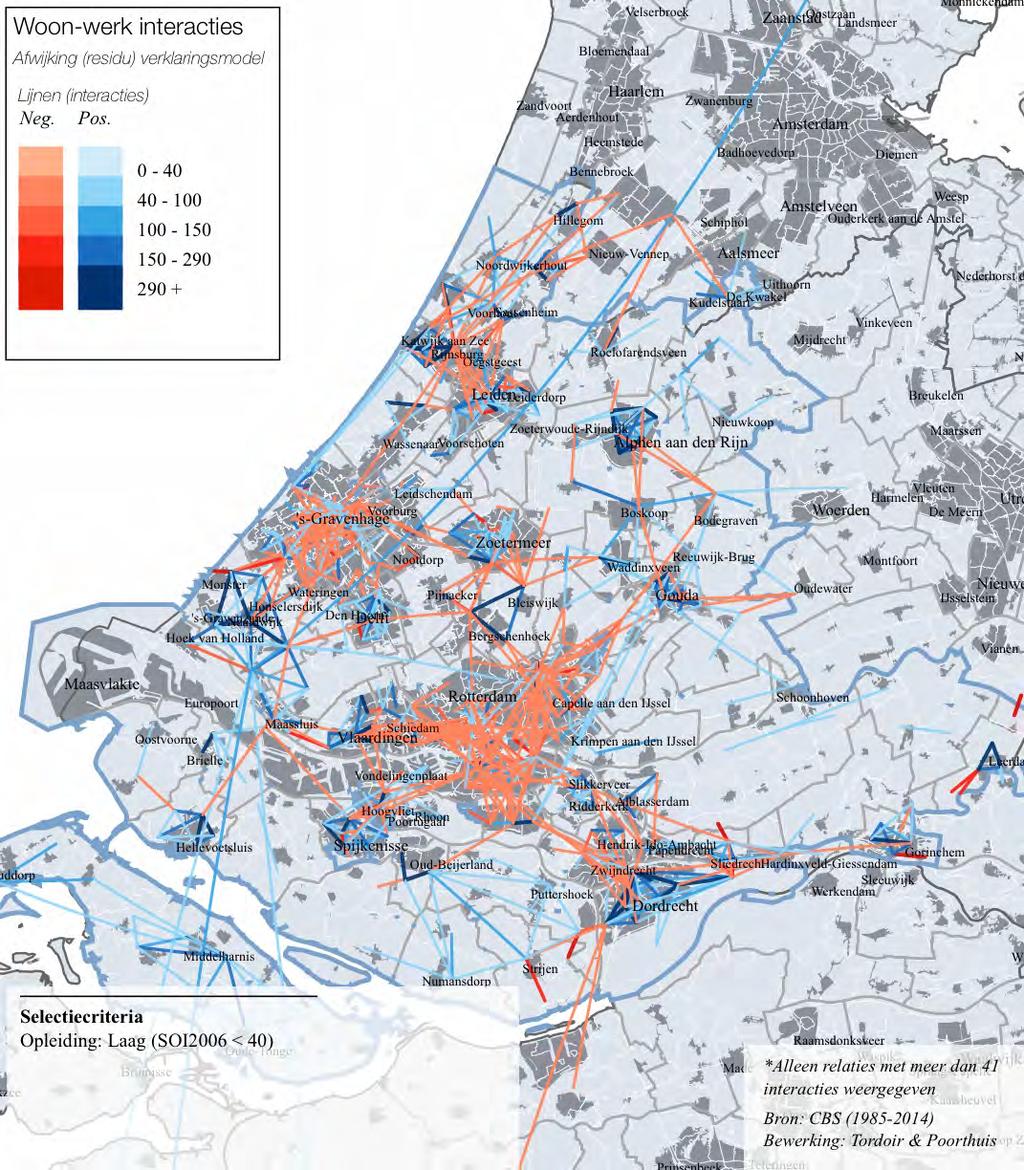 Het merendeel van de stromen blijft beperkt tot individuele gemeenten en de directe omgeving.