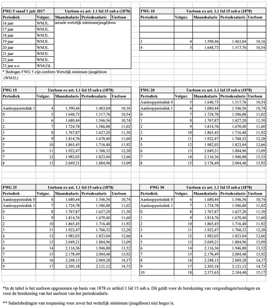 Tabel 5 Salarisschalen per 1 juli 2017 13