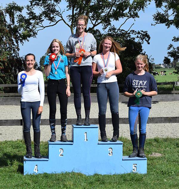 Zonnige Cross op Pretfort De uitslagen Junioren 1A 1 Rienke Boonstra op Mevr. Raven met 91 pt. 2 Fabiënne Oskam op Wings met 89 pt. 3 Yvonne van der Heide op Piraat met 88 pt.