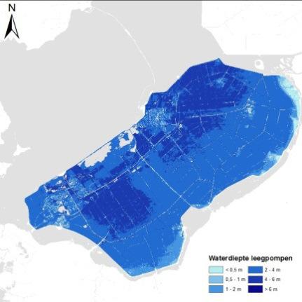 Nut & noodzaak september 2016 Waterdiepte leegpompen Tijdsduur leegpompen Gemiddeld 9,5 maand leegpompen Inschatting van de beheerder dat de gemalen van de Flevopolder niet uitvallen, dat wil zeggen