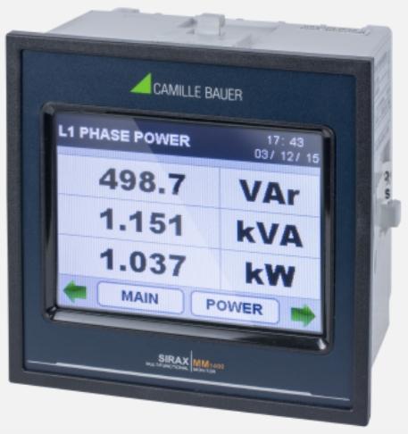 TFT kleurenscherm Geschikt voor 3/4 leider netten Interface(s): Modbus RTU optioneel SIRAX MM1400 Basis