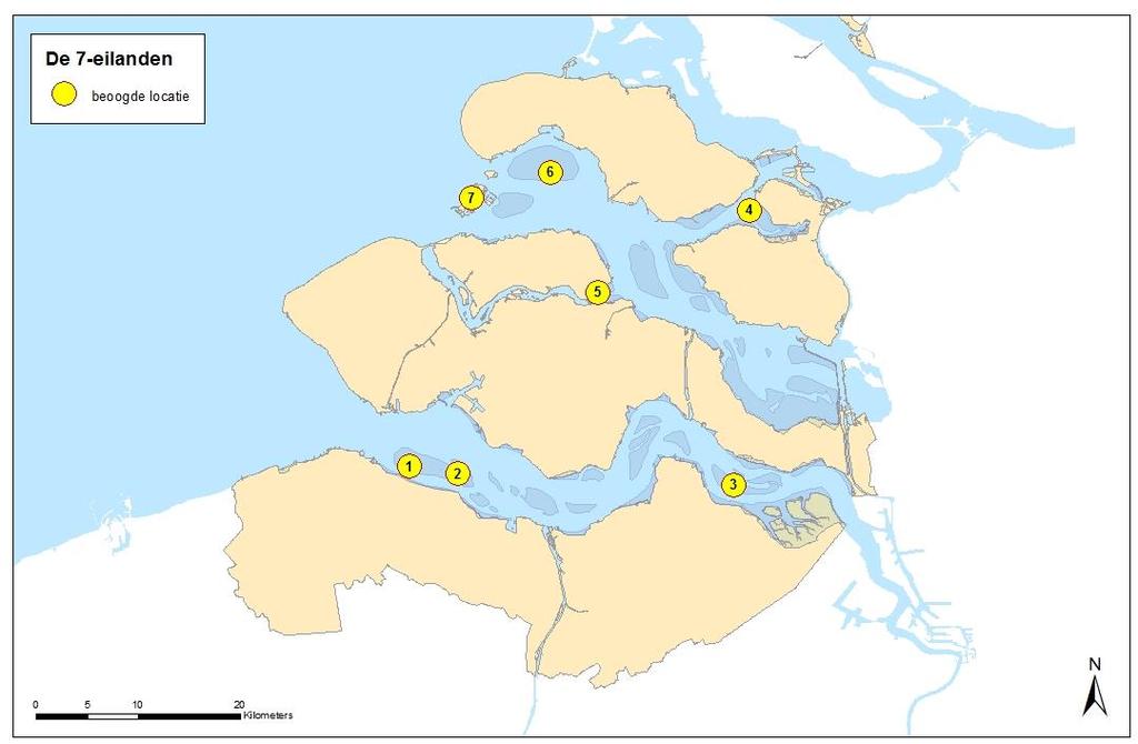 33 MIDDELLANGE TERMIJN MAATREGELEN: DE 7-EILANDEN Naast genoemde maatregelen in voorgaand hoofdstuk is een plan in ontwikkeling om geschikte broedgelegenheid voor kustbroedvogels in het bijzonder