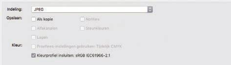 H1 BASISBEGRIPPEN Bij de bewaardialoog van Photoshop staat altijd automatisch aan dat het ICC-profiel moet worden ingesloten. kleurweergave op elk apparaat zorgen.