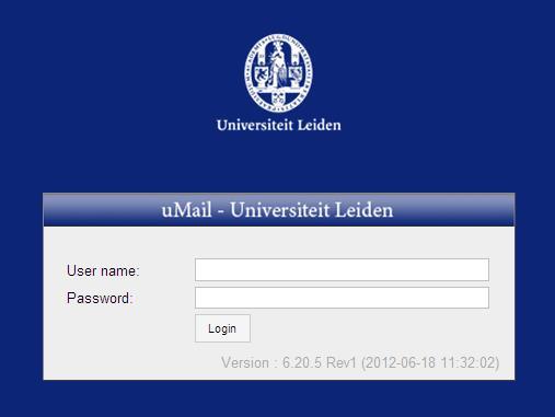 ULCN: Email via umail - 2 - umail starten via - http://www.studenten.leidenuniv.