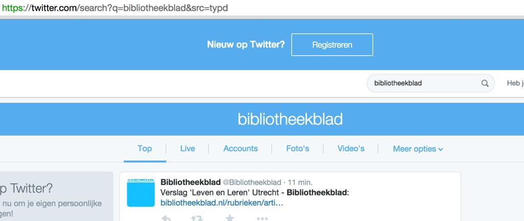 Zoeken in Twitter zonder een