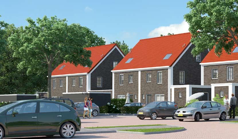 Vier woningen twee-onder-één-kap Informatie over de woningen Via de voordeur aan de tuinzijde betreedt u de hal, van waar u toegang heeft tot de meterkast, het toilet, de trap naar de eerste