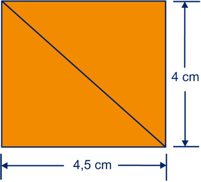 De lengte van deze diagonaal is: 4,9 cm.