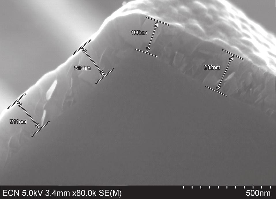 Rechts: SIMS- en ECV-metingen van het doteringsprofiel in een polysilicium contact tonen dat het goed mogelijk is om de dotering in het polysilicium op te sluiten, wat helpt om Augerrecombinatie in