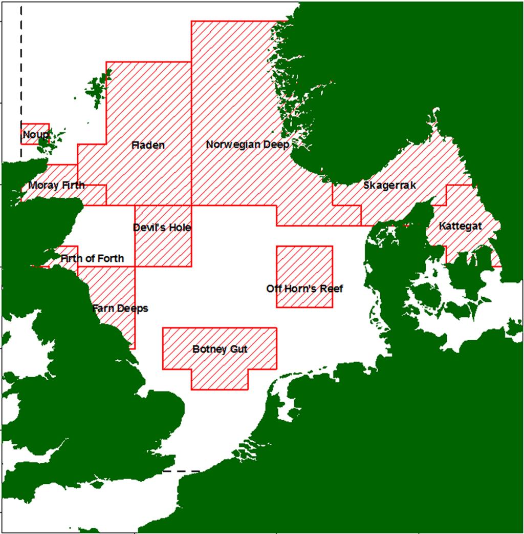 Noorse kreeft (IV, IIIa) verhogen onveranderd verlagen FU5 Botney Cut & Silver Pit en FU33 Off Horn s Reef: advies