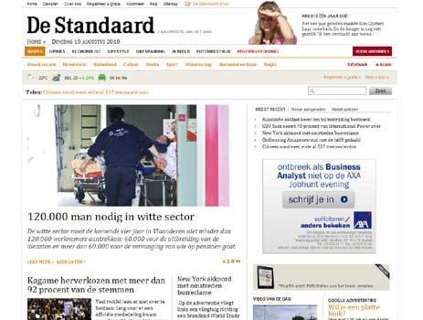 be of standaard.biz 2 Medium rectangle, leaderboard XL of overlayer op nieuwsblad.be of nieuwsblad.be/regio 3 Medium rectangle, leaderboard XL of overlayer op lavenir.net of lavenir.