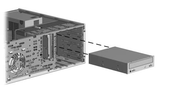 Productkenmerken Bij desktopconfiguraties moet de diskettedrive altijd worden geplaatst in de schijfpositie die zich het dichtst bij de bovenkant van de behuizing bevindt.