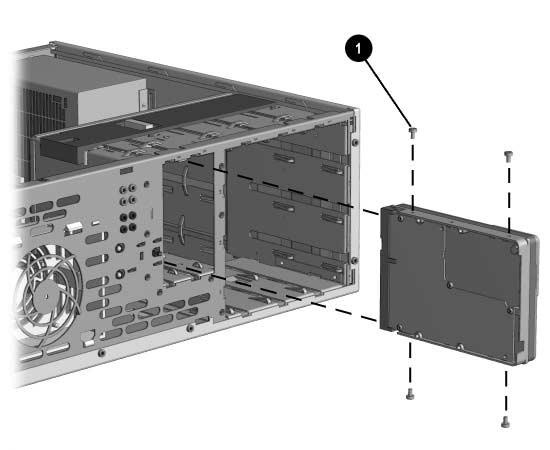 Hardware-upgrades 4. Plaats twee geleideschroeven aan weerszijden van de schijfeenheid 1. 5.