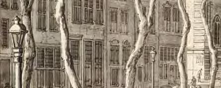 Rapenburg, gezien naar de westzijde vanaf de hoek Kaiserstraat, 1771, detail tekening, P.C. de la Fargue [RAL PV6499.4].