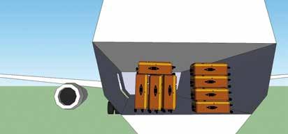 1x 3x Stapel in de laadruimte de bagage in verticale positie op de