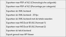 5.2.11 Exporteren Met deze tool kunt u een database op verschillende manieren exporteren: - Als een XLS bestand waarin de registraties in chronologische volgorde worden getoond - Als een XLS