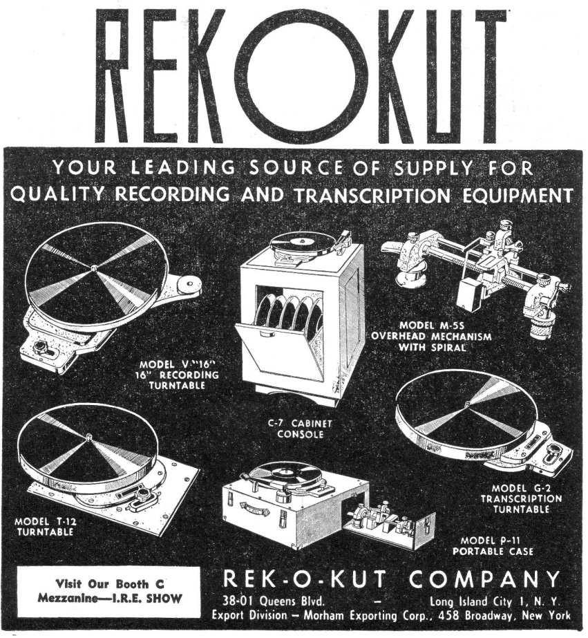 Dergelijke Rek-O-Kut apparatuur (en overigens ook die van de grote concurrent Presto) wordt in het land van herkomst, de Verenigde Staten, in vrij grote aantallen geleverd aan radiostations,