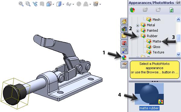 Klik in het taskpane (rechts in het scherm) op de tab Real- View/PhotoWorks Items 2.