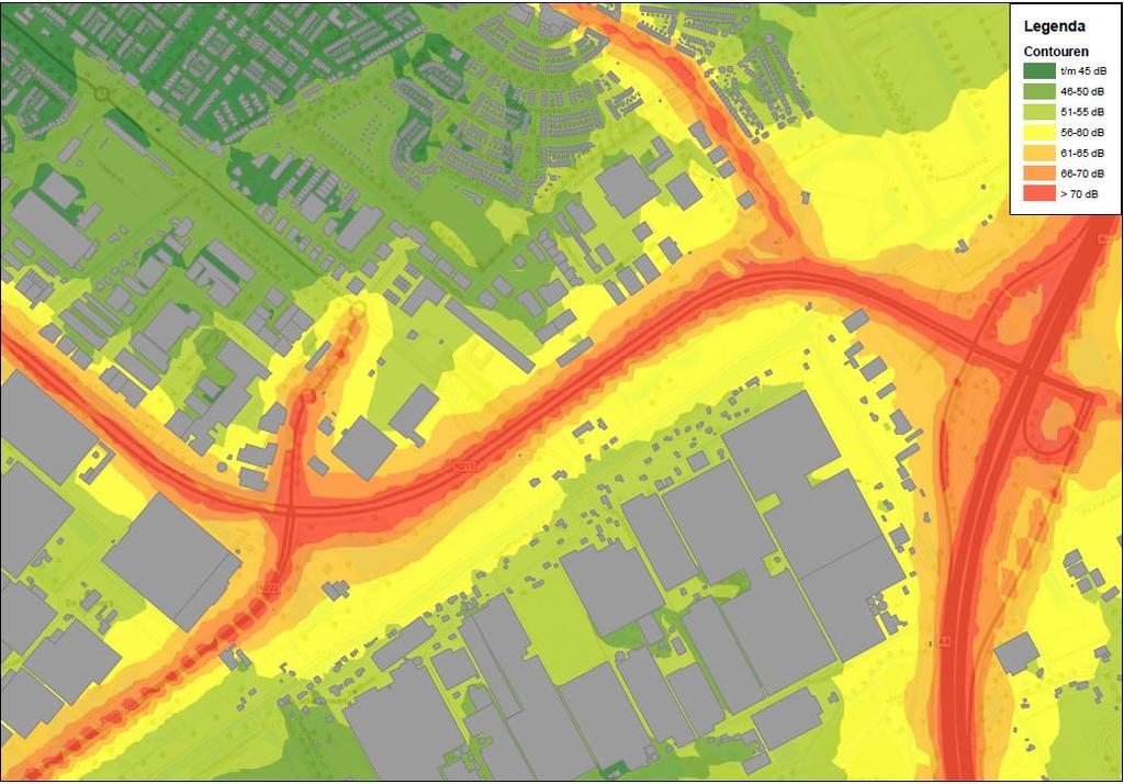 Gecumuleerde geluidbelasting De gecumuleerde geluidbelasting is bij de meeste woningen na aanpassing van de N211 en plaatsen van de geluidwerende voorzieningen minder dan 60 db.