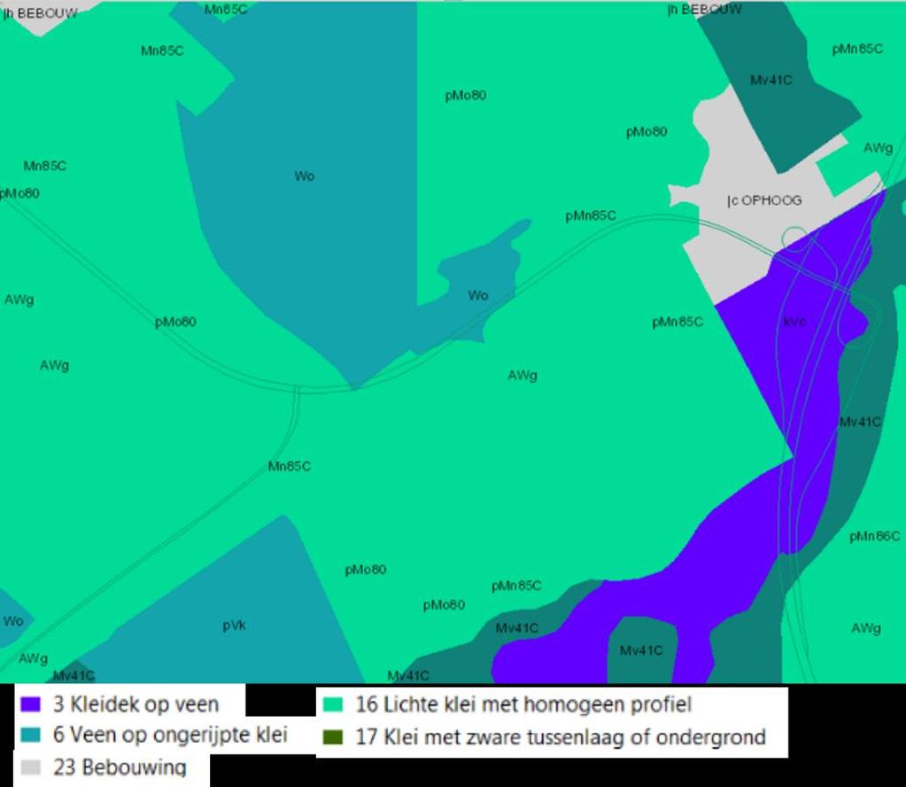 Figuur 3-9: Bodemopbouw plangebied (bron: Bodemdata.nl).