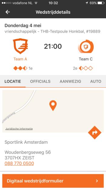 toegevoegd, krijgen automatisch de wedstrijden in hun programma in de Sportlinked-app te zien.