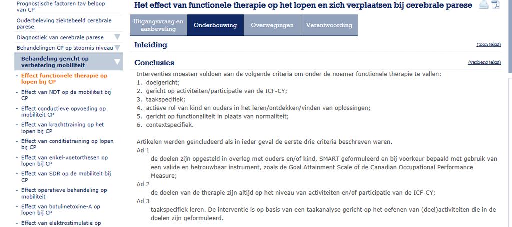 Richtlijnendatabase in vogelvlucht: Antwoord Casus : Jongen, 14 jaar, CP Spastisch Parese