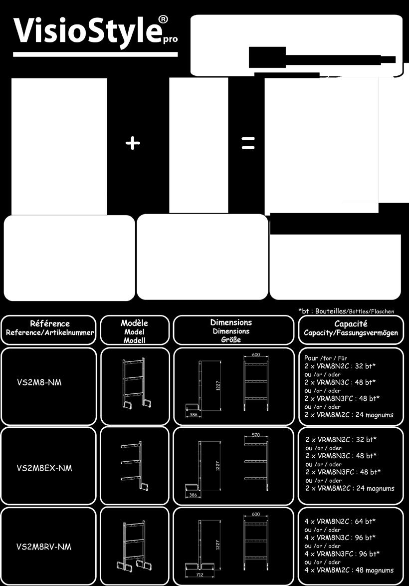 VS2-VP12-NH3EX met 2 VP12 staanders en 2 NH3 legvlakken 2x 12