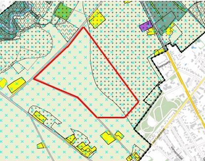 Figuur 2: Weergave plangebied op verbeelding bestemmingsplan Buitengebied' De voorgenomen realisatie van een zonnepark past niet binnen de geldende bestemming. 1.