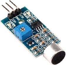 Zodra de ontvanger het teruggekaatste signaal ontvangt, staat er 5 volt op de ECHO pin. 15.2 Geluidssensor De microfoon-component is een aluminiumkleurige cilinder van ca.