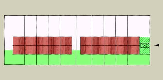 Zet advies in WRS op Niet Akkoord en neem onderstaande adviestekst over: A: De aanvraag betreft een parkeerplaats op eigen terrein in de tuin voor een tussenwoning in een blok rijtjeswoningen.