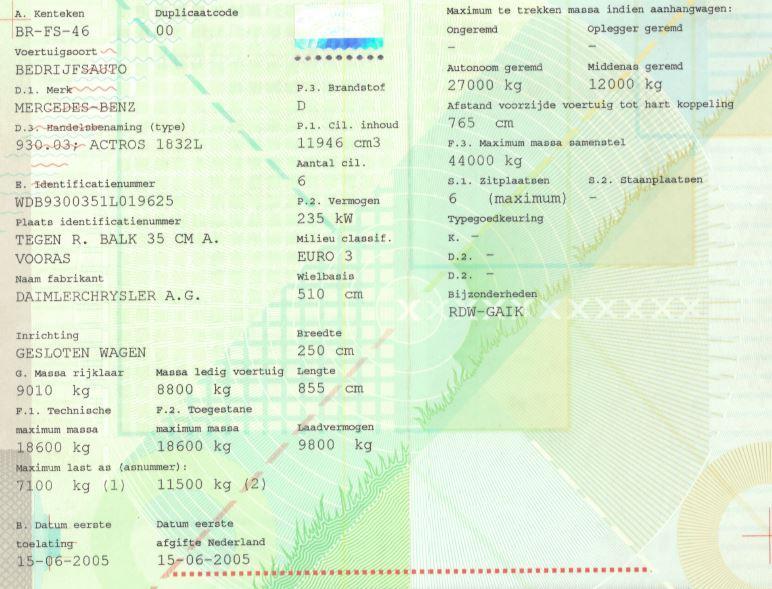 Mogelijke vragen behorend bij het kenteken Waarom is het een vrachtwagen? Welke euronormering heeft de vrachtwagen? Mag je met deze euronorm elke stad in?