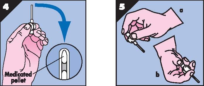 Houd de applicator op de voor u prettigste manier vast (Fig. 5). Stap e: Kijk goed naar de tekening van een penis (Fig. 6a).