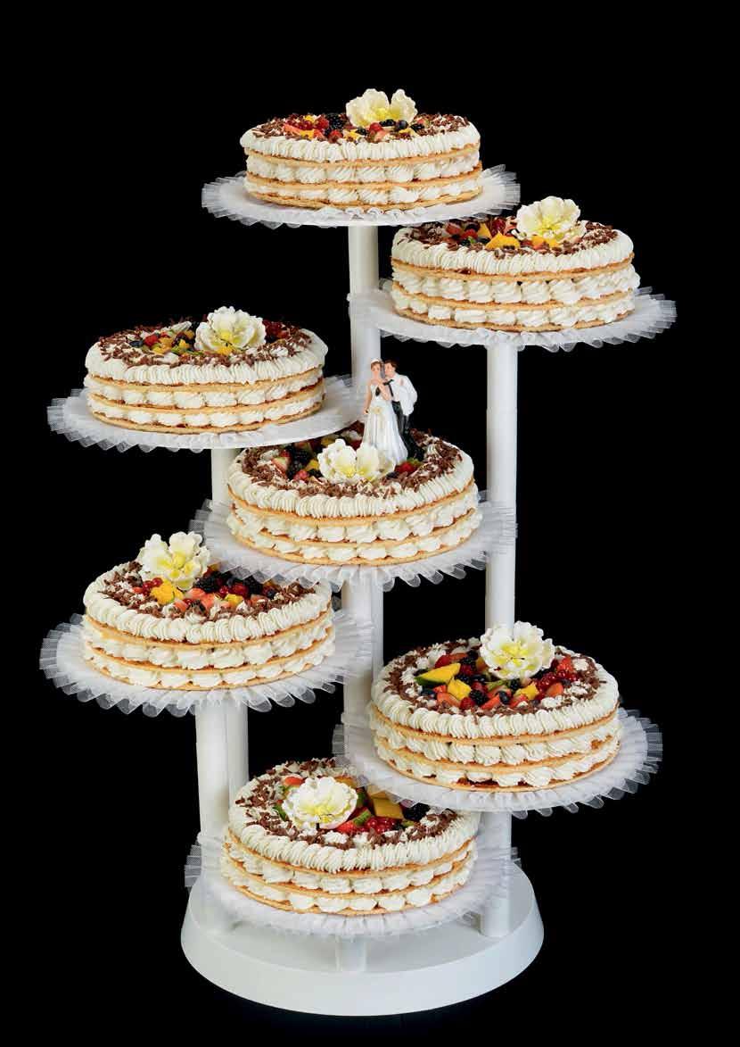 STANDAARDS Cakestand 7 levels Code: 30010 1 stuk - Kunststof H: 75 cm. D: 60 cm. Ø: 28 cm.