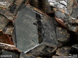 HOORNBLENDE Het mineraal hoornblende is een calcium-magnesium-ijzeraluminium-inosilicaat. Het is de meest voorkomende van de amfibolen.