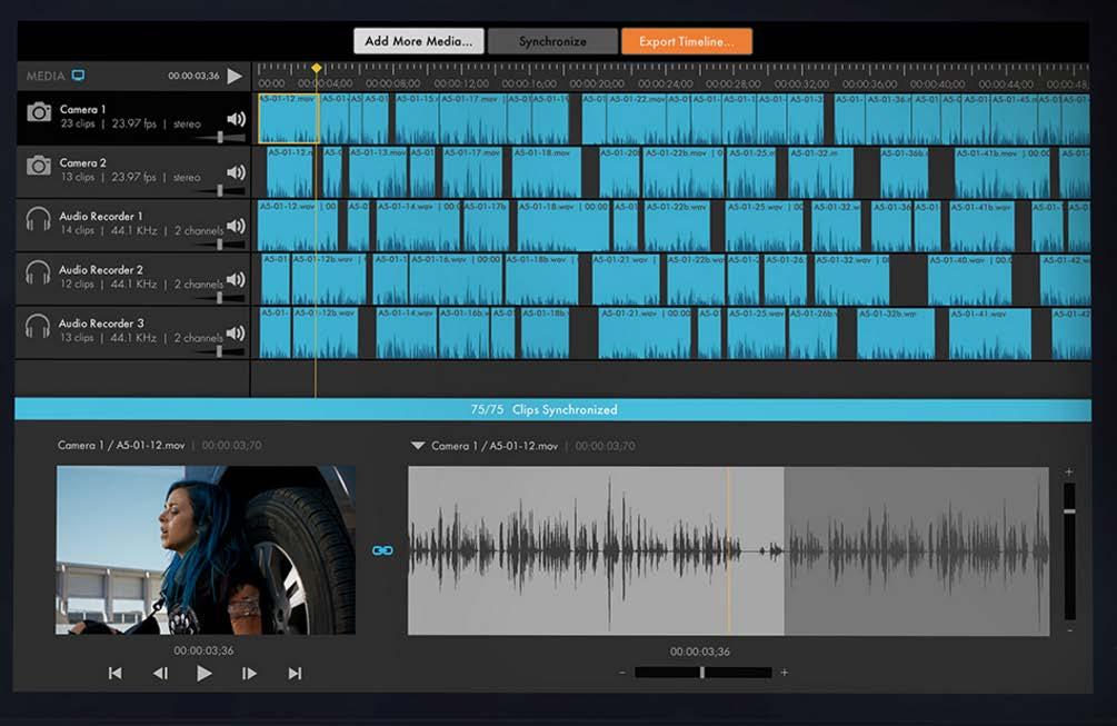 Plural Eyes analyseert audio van camera s en audiorecorders en