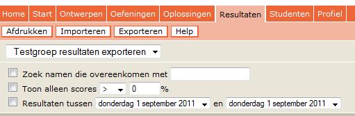8.9 Resultaten exporteren Je kunt de resultaten van een groep exporteren.