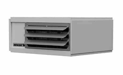 SHOPHEATER De compacte gasgestookte luchtverwarmer Naast de standaard GSD heeft Mark Climate Technology ook nog een compacte gasgestookte hangende luchtverwarmer, de Mark SHOPHEATER AR.