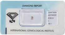 LxB: 31 x 29 mm. 13,8 gram. 400,- 466. IGI briljant geslepen diamant 0.07 ct.