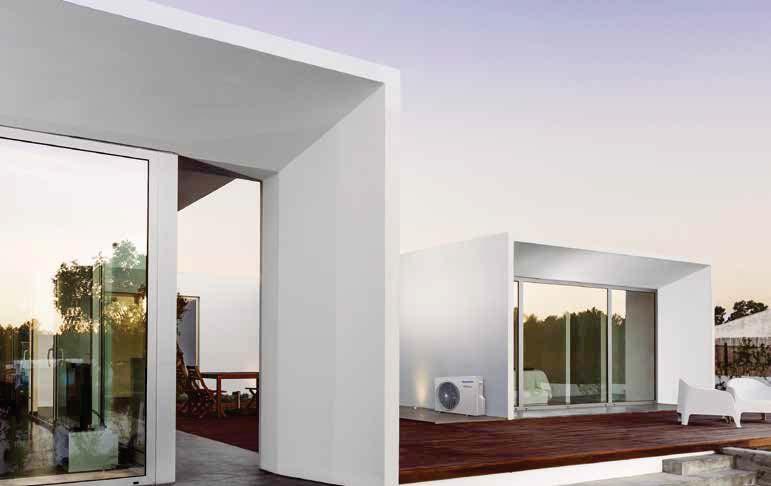 AQUAREA H GENERATIE BI-BLOC De schoonheid van comfort Verbeterde vormgeving Vierkant en wit ontwerp, zonder zichtbare schroeven.
