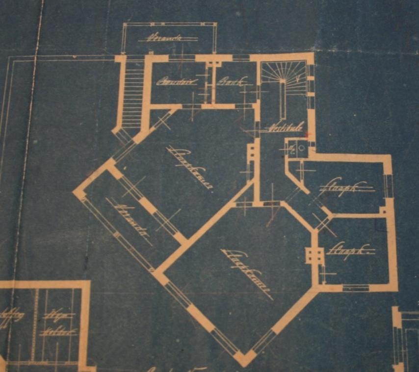 Plan eerste verdieping van H.P. Berlage voor het woonhuis van mevrouw L.