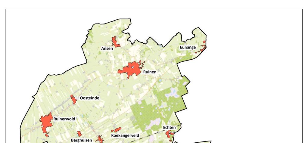 Figuur 4.1: De Wolden. Kernen en landschappen 4.2 Ontwikkeling woningvoorraad Situatieschets: de huidige woningvoorraad In De Wolden staan zo n 9.