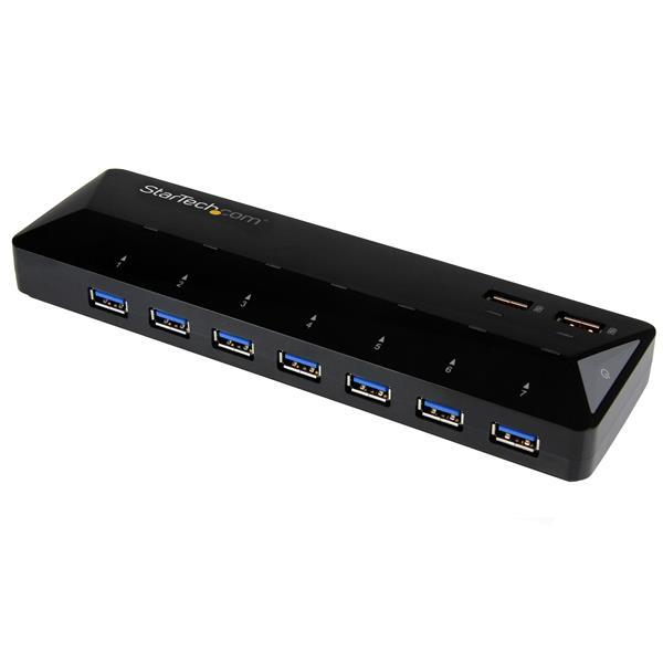 7-Poorts USB 3.0 Hub met specifieke oplaadpoorten - 2 x 2.4A poorten Product ID: ST93007U2C Deze 7-poorts USB 3.