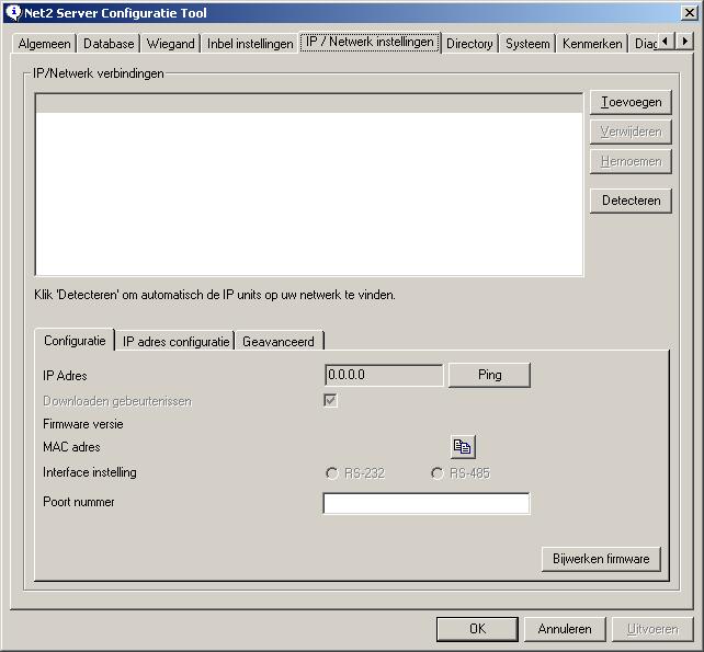 U kun de eenheid configureren door he hulpprogramma Ne Serverconfiguraie e saren (Sar/Programma s/ne) en op nodes e klikken.