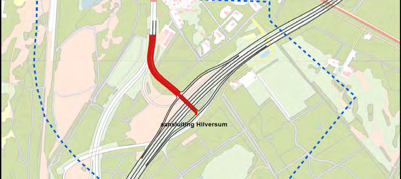 Figuur 3.3 Ligging nieuwe verbindingsweg bij aansluiting Hilversum Nieuwe Weteringseweg (N234) De Nieuwe Weteringseweg (N234) kruist de A27 bij de aansluiting Bilthoven.