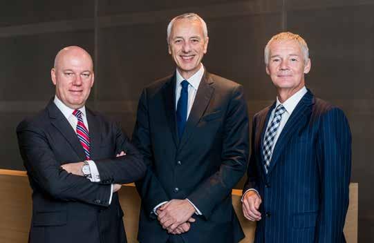 V.l.n.r. Eddy Duquenne, CEO, Philip Ghekiere, Voorzitter Raad van Bestuur en Joost Bert, CEO.
