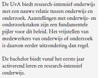 Koppeling met strategie van de UvA Beschrijf hier in hoeverre dit verdeelprincipe de strategie van de UvA ondersteunt. Voorbeeld: het waarborgt de basiskwaliteit van het onderzoek van de UvA.