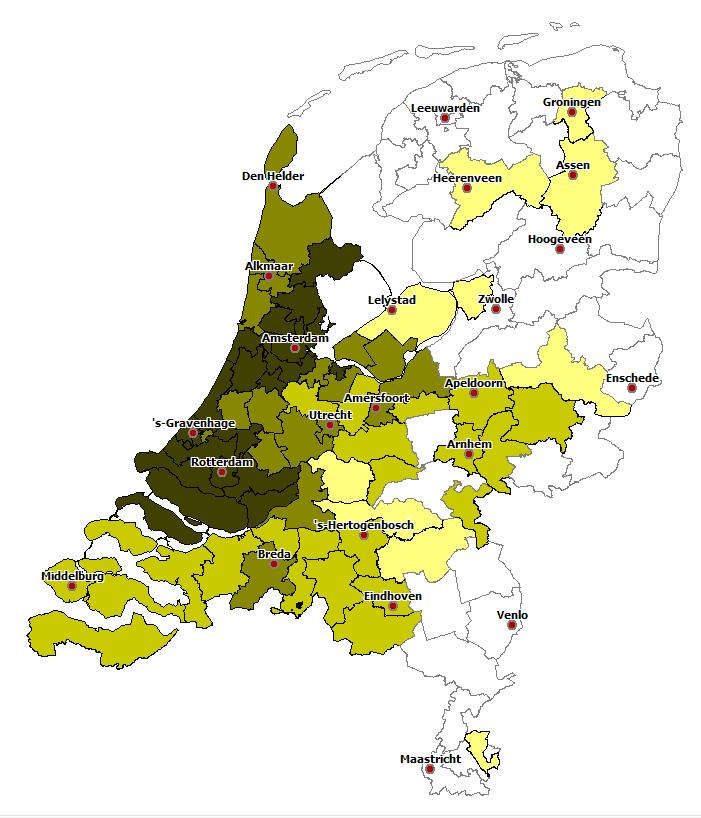 Aantal BPV-bedrijven per postcodegebied Instellingsprofiel HMC Om de stakeholders in hun behoefte te voorzien van informatie heeft