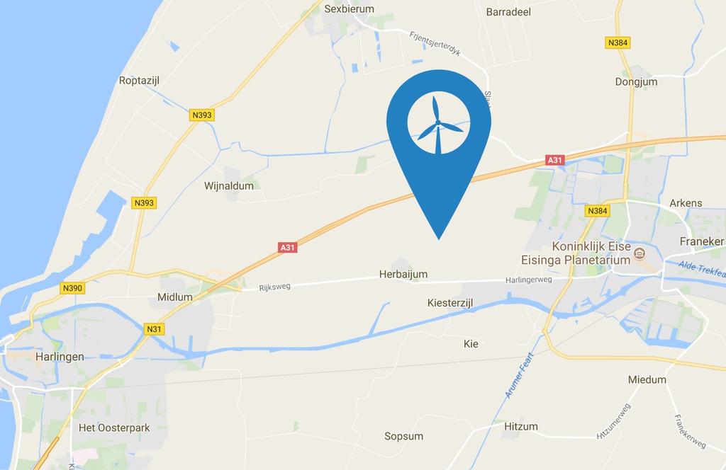 4.2.3 Locatie Het Windproject is gelegen in de gemeente Franekeradeel, Provincie Friesland.