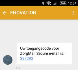 ontvangen: Toegangscode via SMS (2-factor)